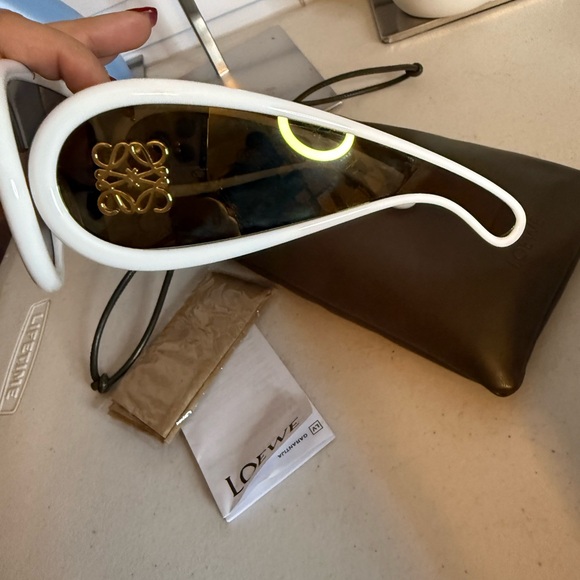 Loewe White Sunglasses with Yellow Lenses main image 5